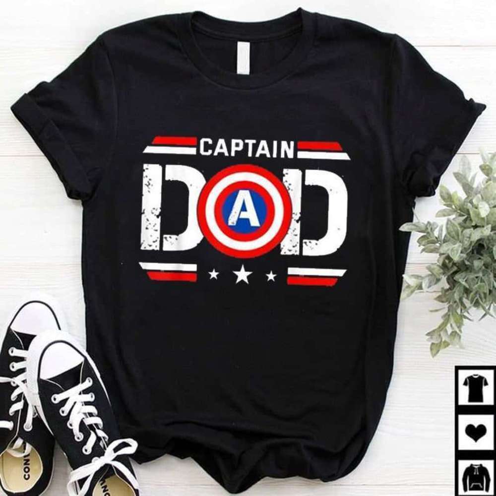 Captain Dad Funny Family Gift Graphic Unisex T-Shirt
